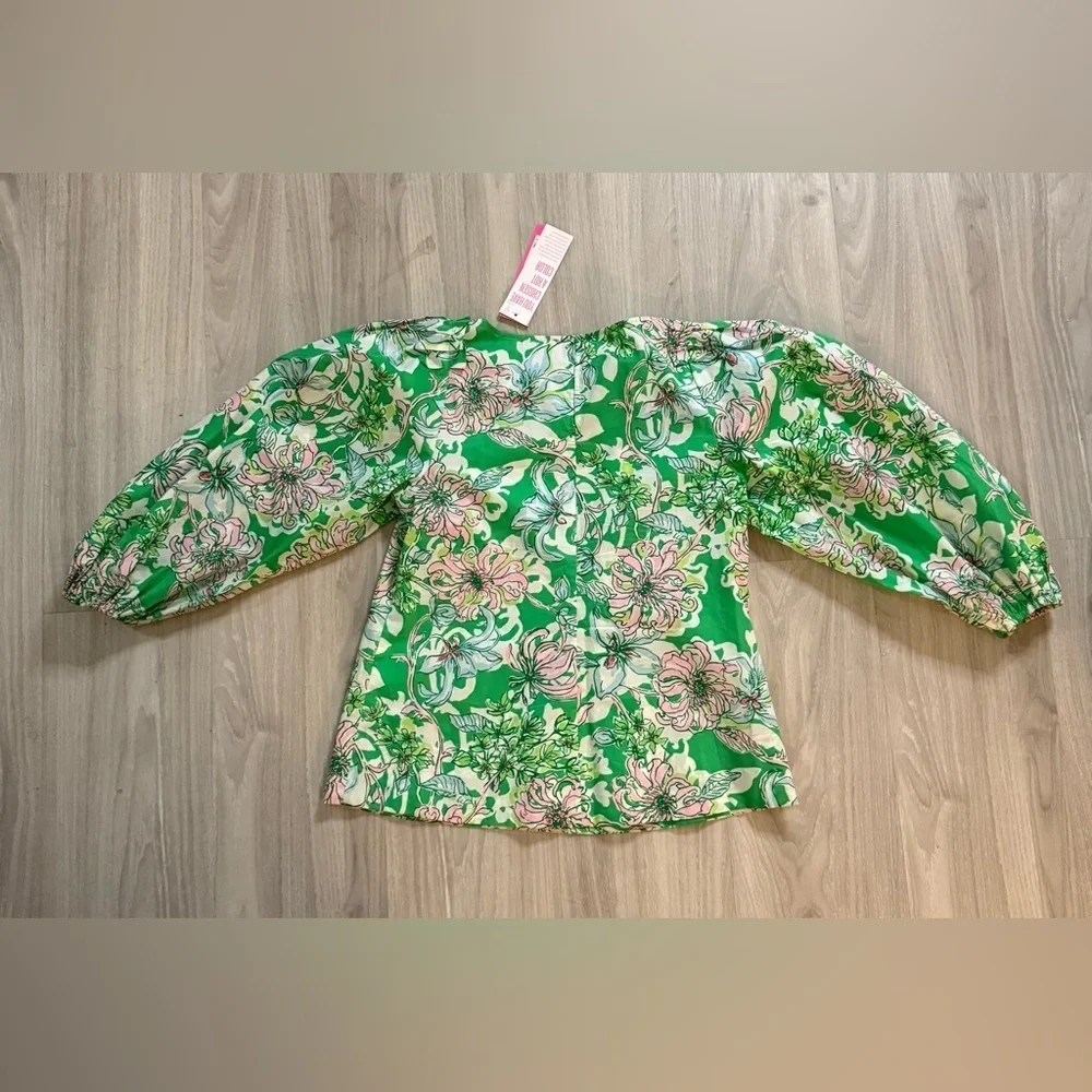Lilly Pulitzer Barbara Top | Spearmint Blossom Views | NWT Size 00